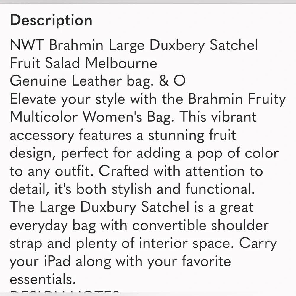 Brahmin Large Duxbury Fruit Salad Multicolor Women's Bag Discontinued - Picture 2 of 2